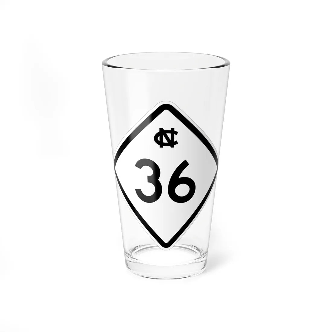 NC 36 1957 (North Carolina) (Road Sign) Pint Glass 16oz 16oz - Go Mug Yourself