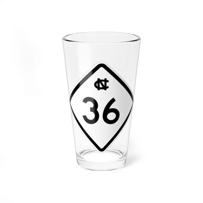 NC 36 1957 (North Carolina) (Road Sign) Pint Glass 16oz 16oz - Go Mug Yourself
