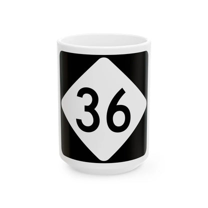 NC 36 (North Carolina) (Road Sign) White Coffee Mug 15oz - Go Mug Yourself