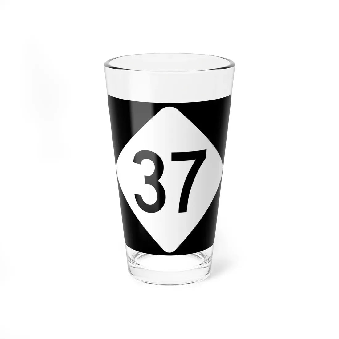 NC 37 (North Carolina) (Road Sign) Pint Glass 16oz 16oz - Go Mug Yourself