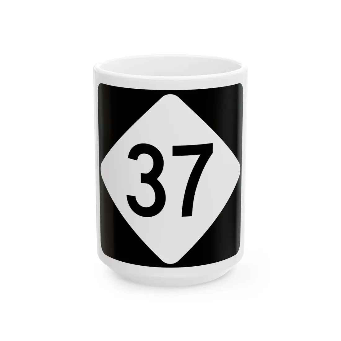 NC 37 (North Carolina) (Road Sign) White Coffee Mug 15oz - Go Mug Yourself