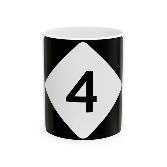 NC 4 (North Carolina) (Road Sign) White Coffee Mug 11oz - Go Mug Yourself