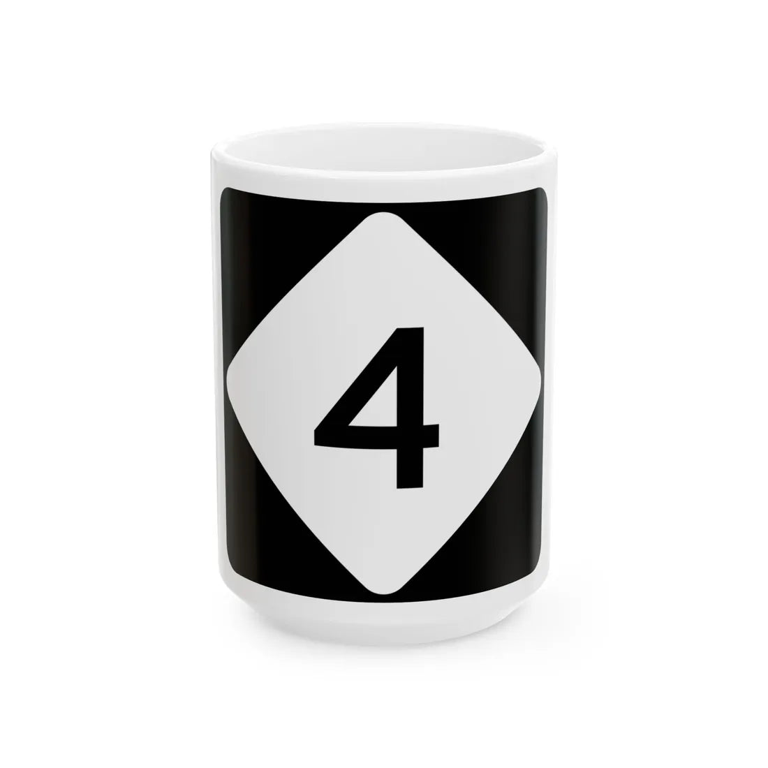 NC 4 (North Carolina) (Road Sign) White Coffee Mug 15oz - Go Mug Yourself