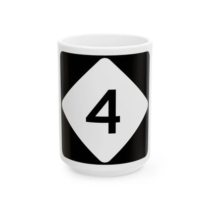 NC 4 (North Carolina) (Road Sign) White Coffee Mug 15oz - Go Mug Yourself