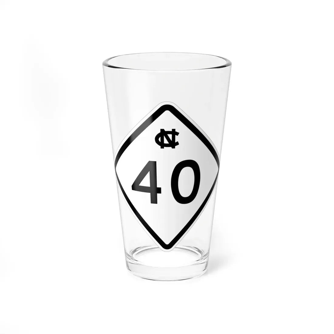 NC 40 1957 (North Carolina) (Road Sign) Pint Glass 16oz 16oz - Go Mug Yourself