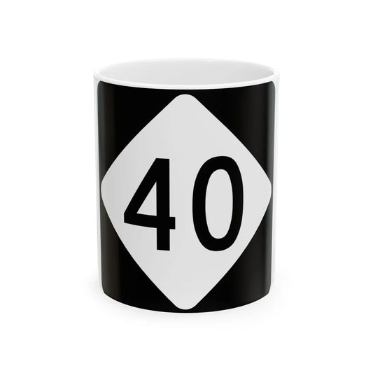 NC 40 (North Carolina) (Road Sign) White Coffee Mug 11oz - Go Mug Yourself