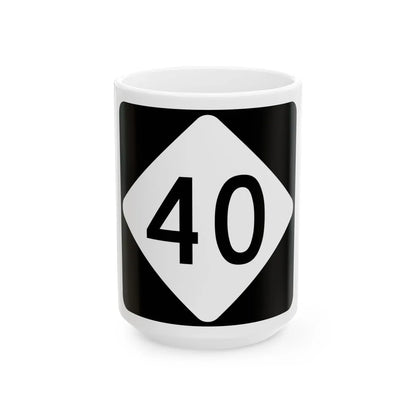 NC 40 (North Carolina) (Road Sign) White Coffee Mug 15oz - Go Mug Yourself
