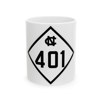 NC 401 1945 (North Carolina) (Road Sign) White Coffee Mug 11oz - Go Mug Yourself