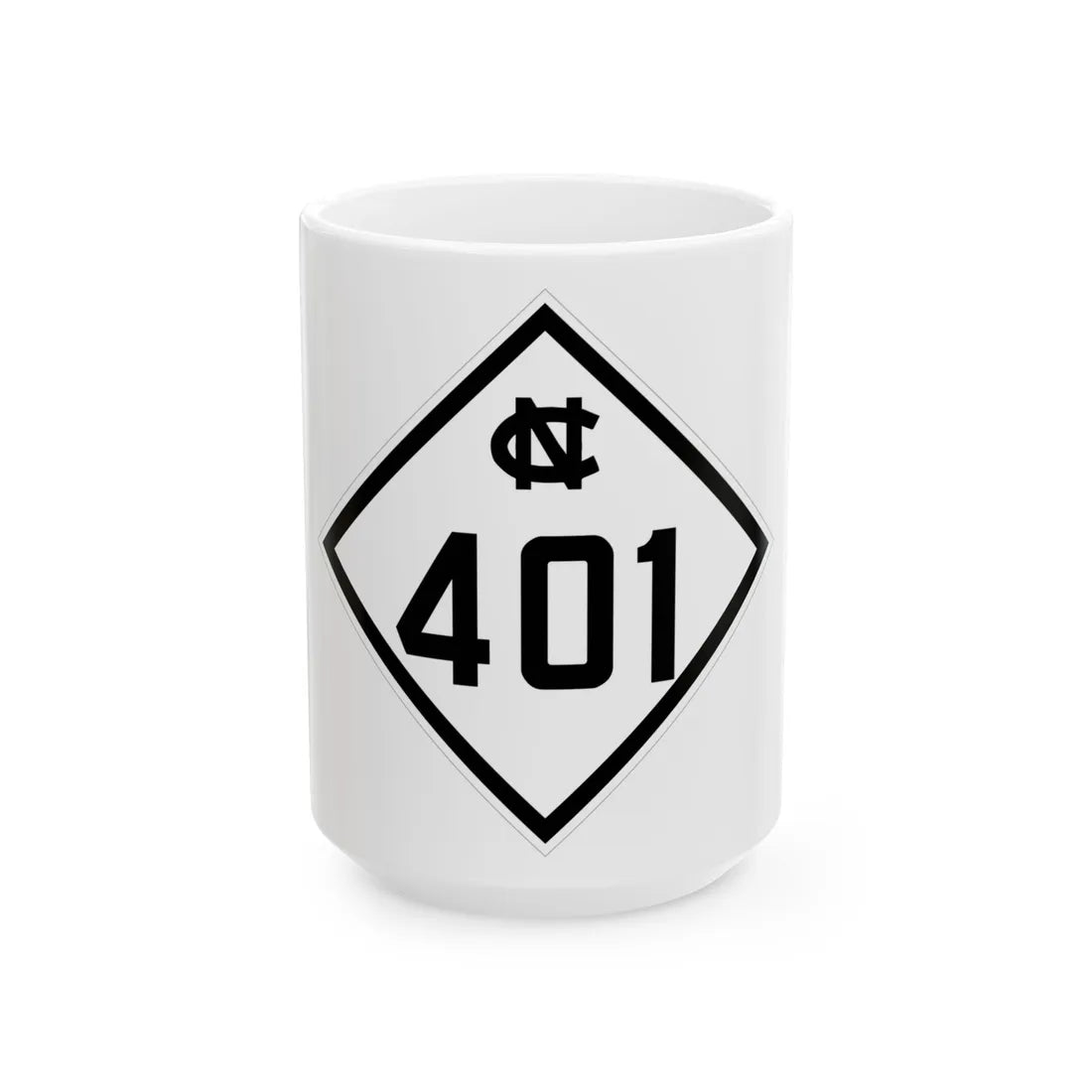 NC 401 1945 (North Carolina) (Road Sign) White Coffee Mug 15oz - Go Mug Yourself