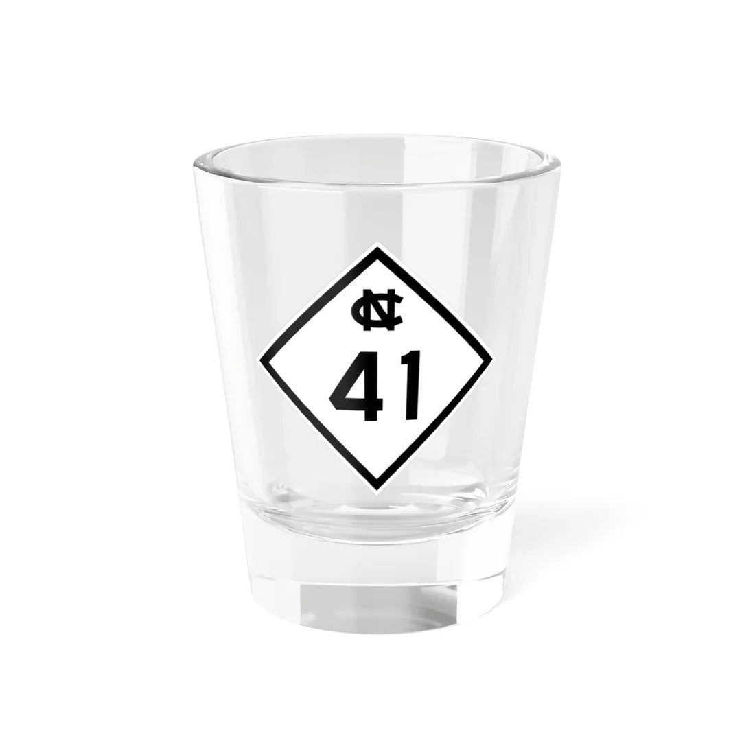 NC 41 1945 (North Carolina) (Road Sign) Shot Glass 1.5oz 1.5oz - Go Mug Yourself