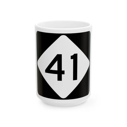 NC 41 (North Carolina) (Road Sign) White Coffee Mug 15oz - Go Mug Yourself