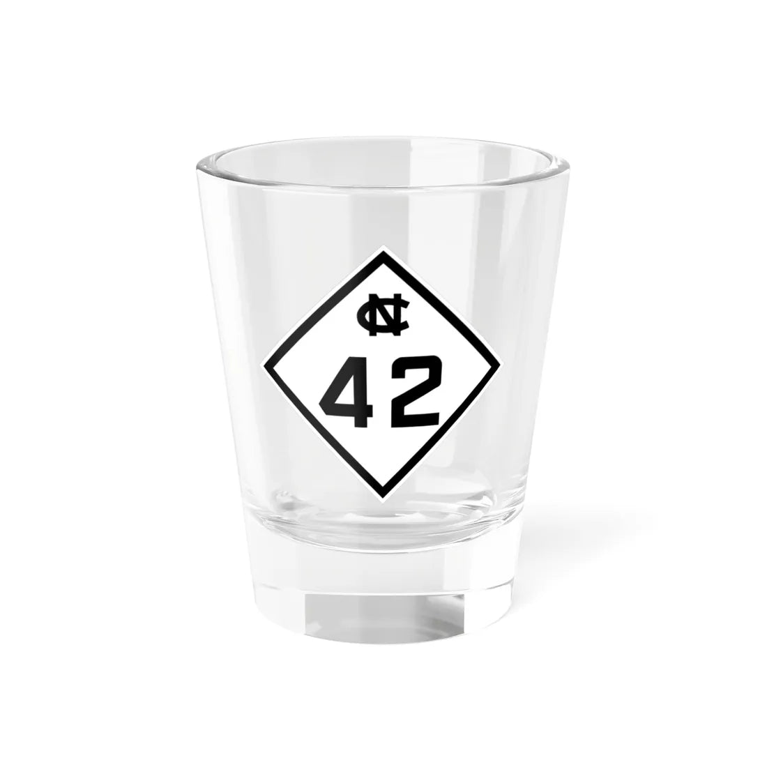 NC 42 1945 (North Carolina) (Road Sign) Shot Glass 1.5oz 1.5oz - Go Mug Yourself