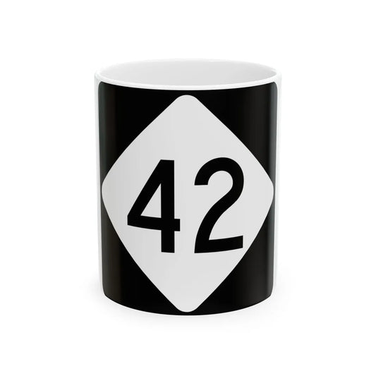 NC 42 (North Carolina) (Road Sign) White Coffee Mug 11oz - Go Mug Yourself