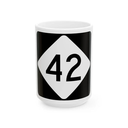 NC 42 (North Carolina) (Road Sign) White Coffee Mug 15oz - Go Mug Yourself