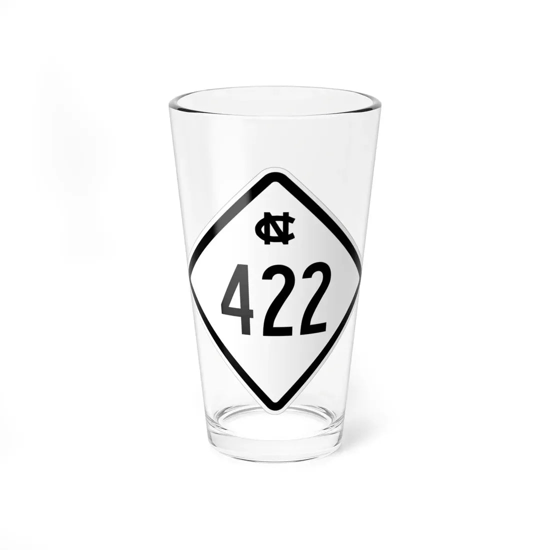 NC 422 1957 (North Carolina) (Road Sign) Pint Glass 16oz 16oz - Go Mug Yourself
