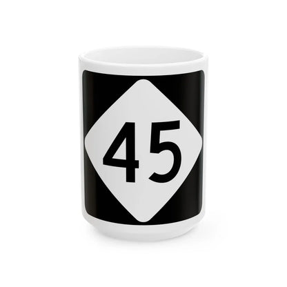 NC 45 (North Carolina) (Road Sign) White Coffee Mug 15oz - Go Mug Yourself