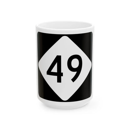 NC 49 (North Carolina) (Road Sign) White Coffee Mug 15oz - Go Mug Yourself