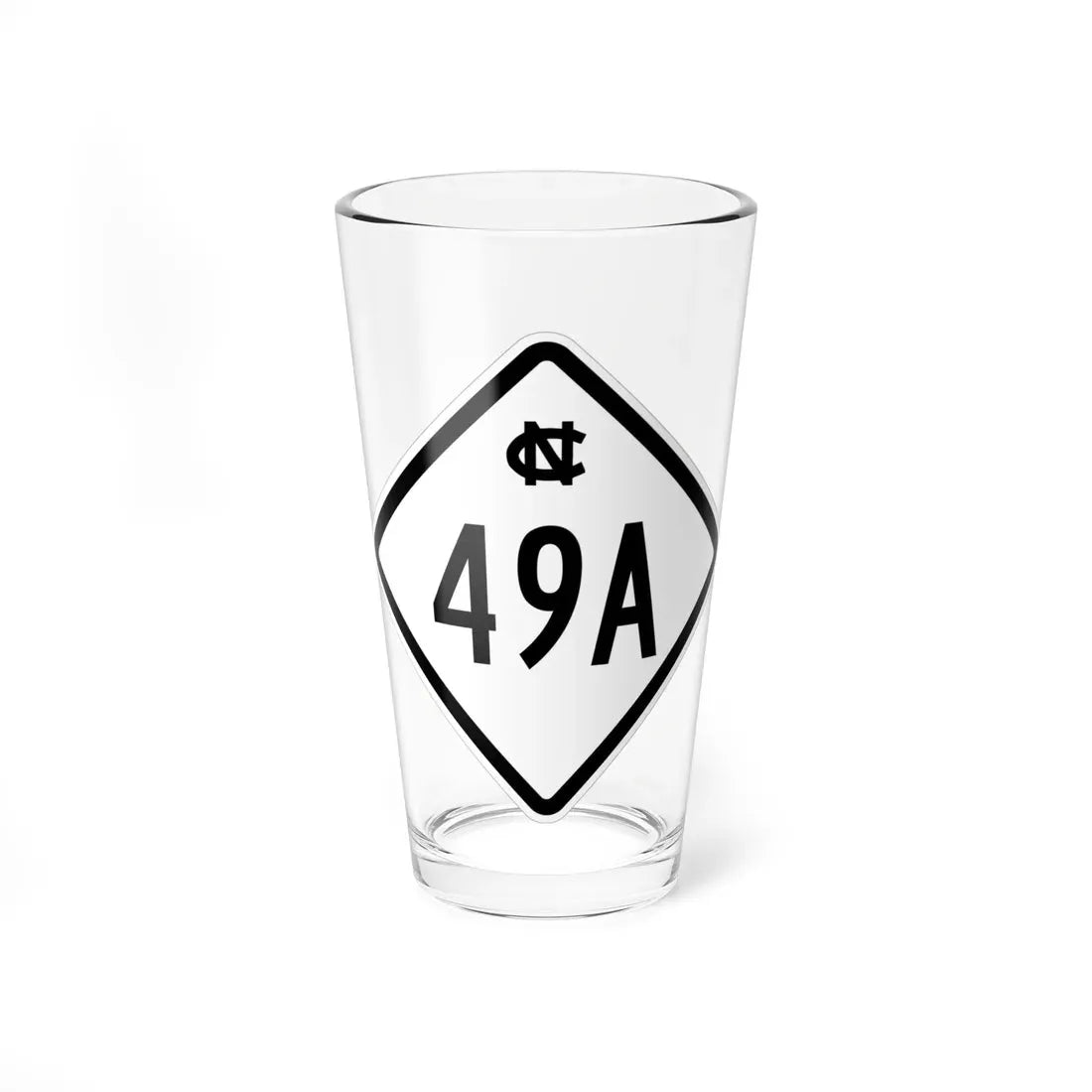 NC 49A 1957 (North Carolina) (Road Sign) Pint Glass 16oz 16oz - Go Mug Yourself