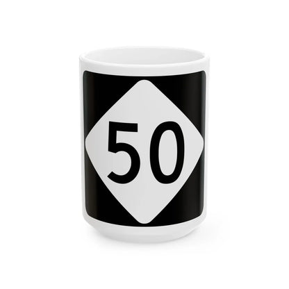 NC 50 (North Carolina) (Road Sign) White Coffee Mug 15oz - Go Mug Yourself
