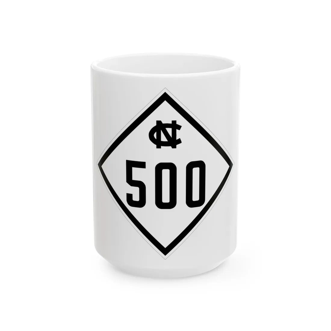 NC 500 1945 (North Carolina) (Road Sign) White Coffee Mug 15oz - Go Mug Yourself