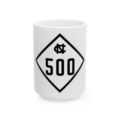 NC 500 1945 (North Carolina) (Road Sign) White Coffee Mug 15oz - Go Mug Yourself