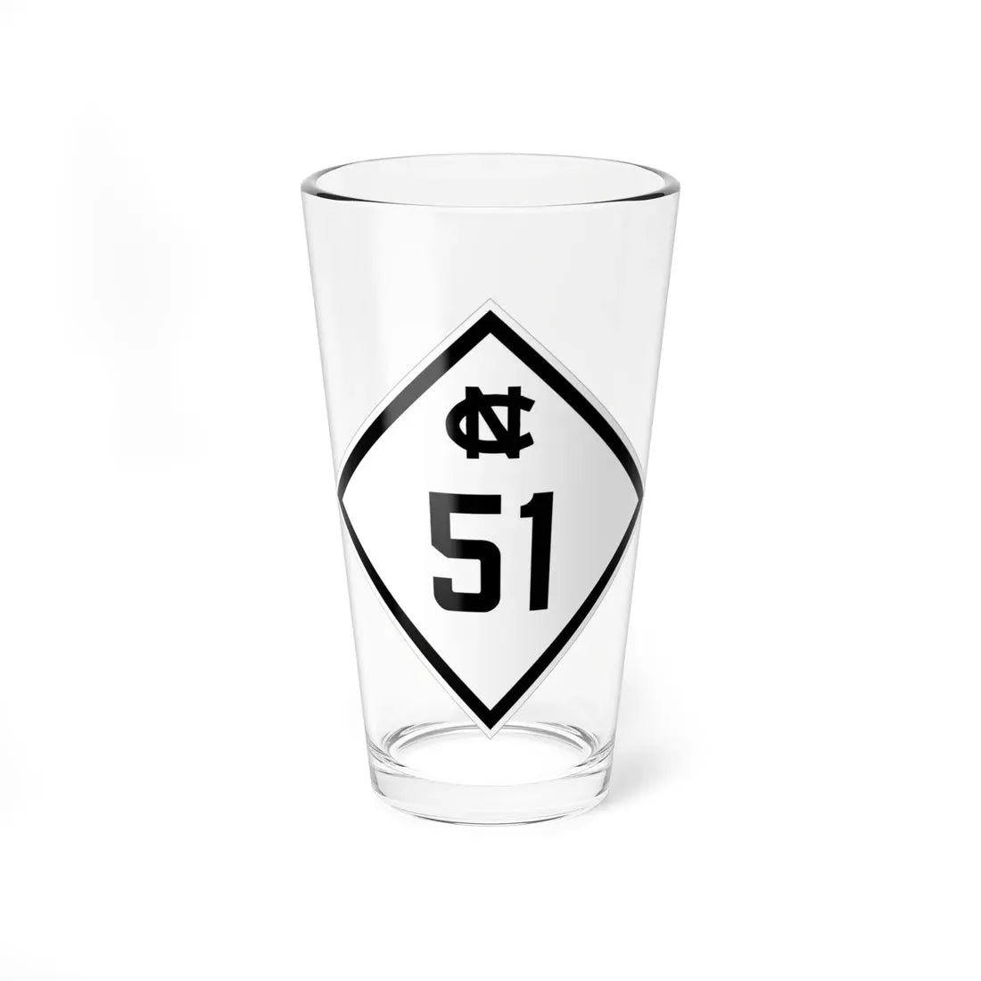 NC 51 1945 (North Carolina) (Road Sign) Pint Glass 16oz 16oz - Go Mug Yourself