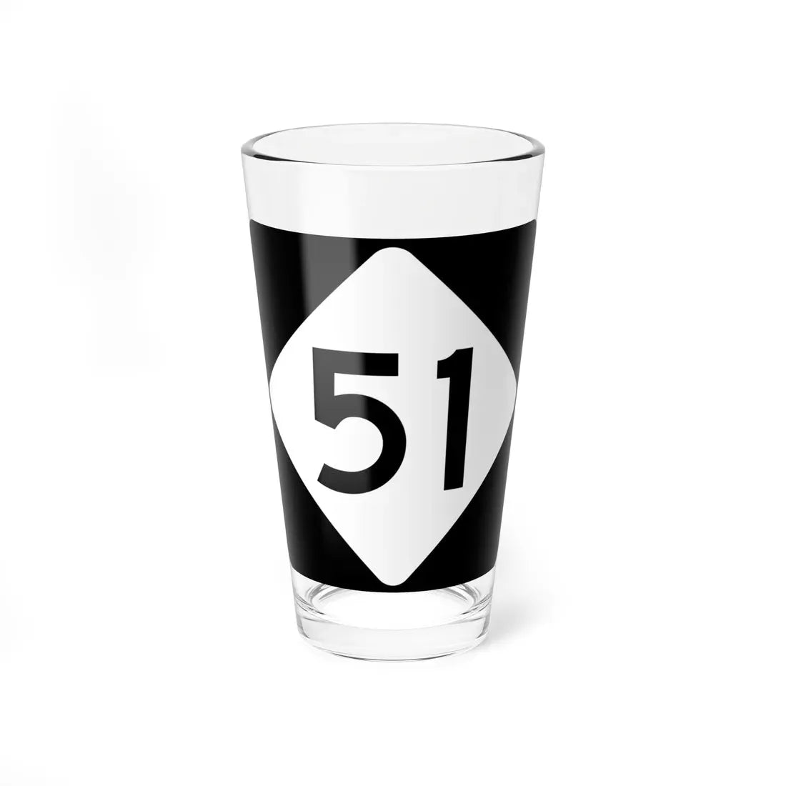 NC 51 (North Carolina) (Road Sign) Pint Glass 16oz 16oz - Go Mug Yourself
