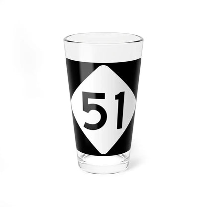 NC 51 (North Carolina) (Road Sign) Pint Glass 16oz 16oz - Go Mug Yourself