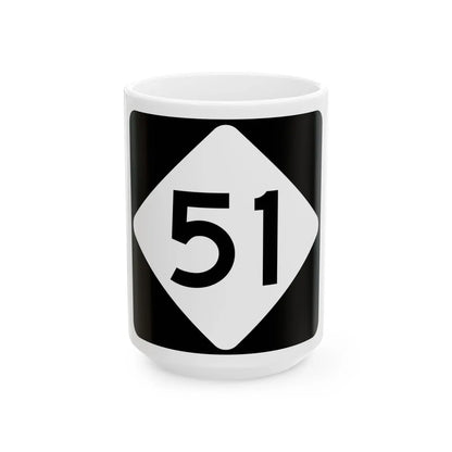 NC 51 (North Carolina) (Road Sign) White Coffee Mug 15oz - Go Mug Yourself