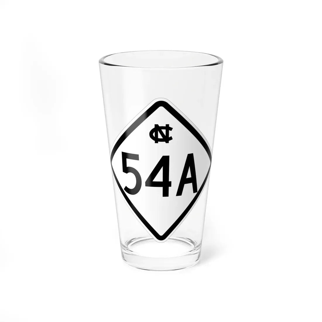 NC 54A 1957 (North Carolina) (Road Sign) Pint Glass 16oz 16oz - Go Mug Yourself
