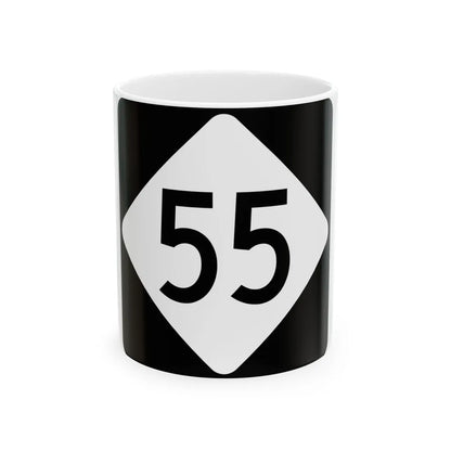 NC 55 (North Carolina) (Road Sign) White Coffee Mug 11oz - Go Mug Yourself