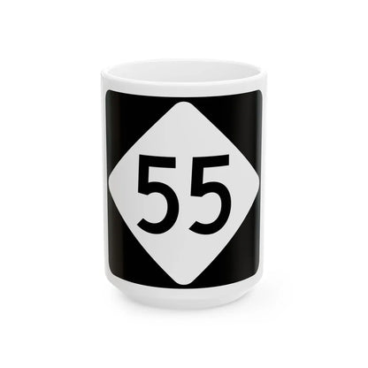 NC 55 (North Carolina) (Road Sign) White Coffee Mug 15oz - Go Mug Yourself