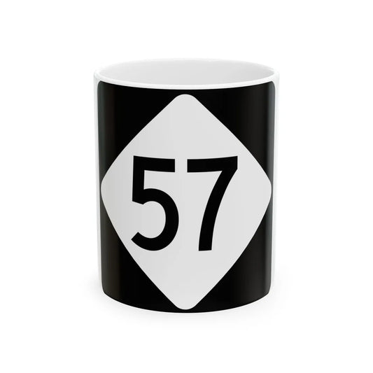NC 57 (North Carolina) (Road Sign) White Coffee Mug 11oz - Go Mug Yourself