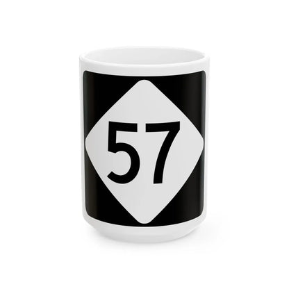 NC 57 (North Carolina) (Road Sign) White Coffee Mug 15oz - Go Mug Yourself