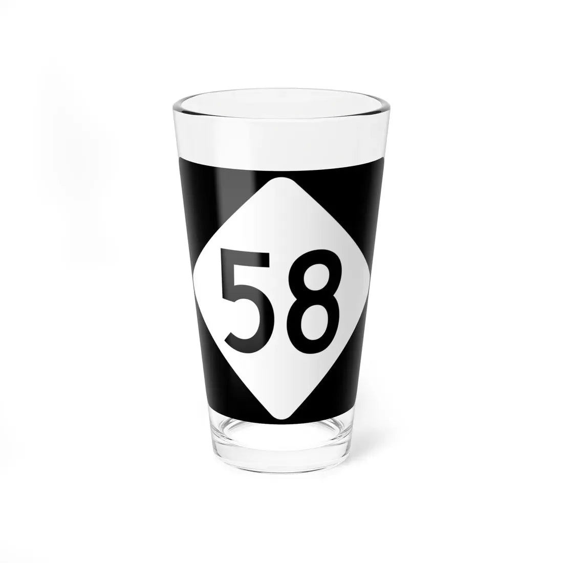 NC 58 (North Carolina) (Road Sign) Pint Glass 16oz 16oz - Go Mug Yourself