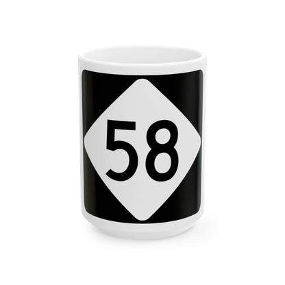 NC 58 (North Carolina) (Road Sign) White Coffee Mug 15oz - Go Mug Yourself