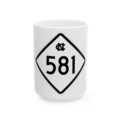 NC 581 1957 (North Carolina) (Road Sign) White Coffee Mug 15oz - Go Mug Yourself