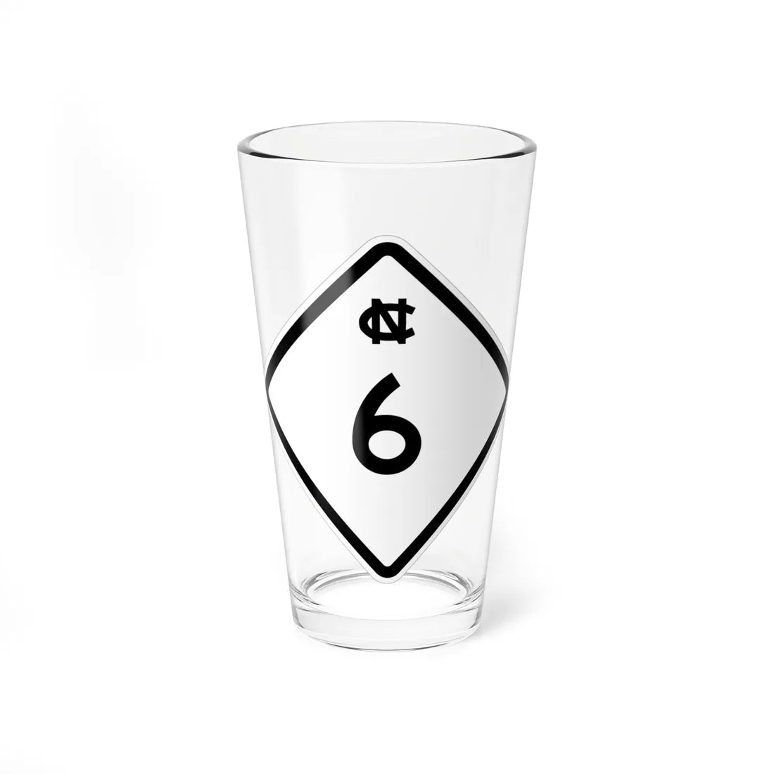 NC 6 1957 (North Carolina) (Road Sign) Pint Glass 16oz 16oz - Go Mug Yourself