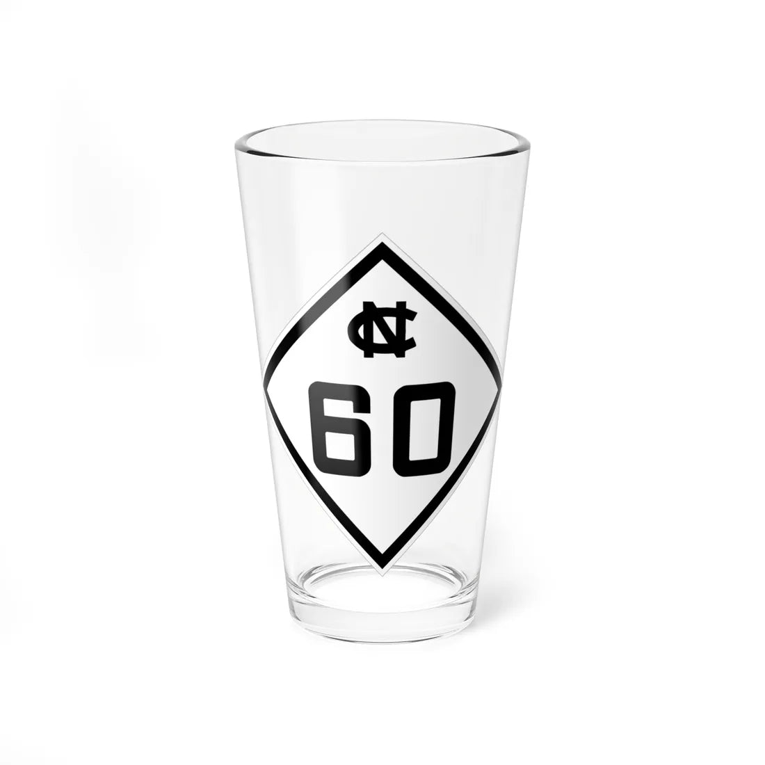 NC 60 1945 (North Carolina) (Road Sign) Pint Glass 16oz 16oz - Go Mug Yourself