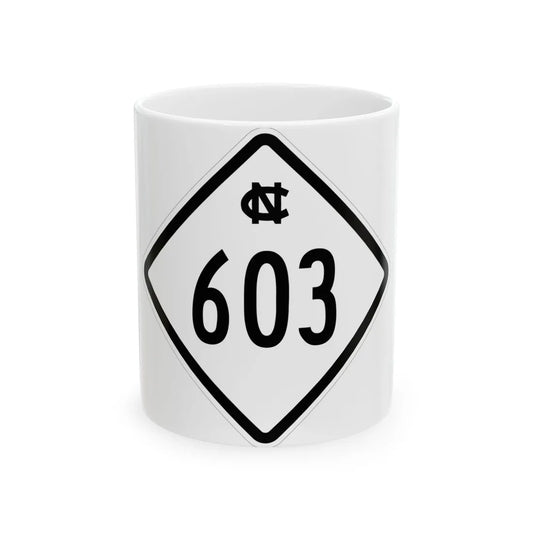 NC 603 1957 (North Carolina) (Road Sign) White Coffee Mug 11oz - Go Mug Yourself