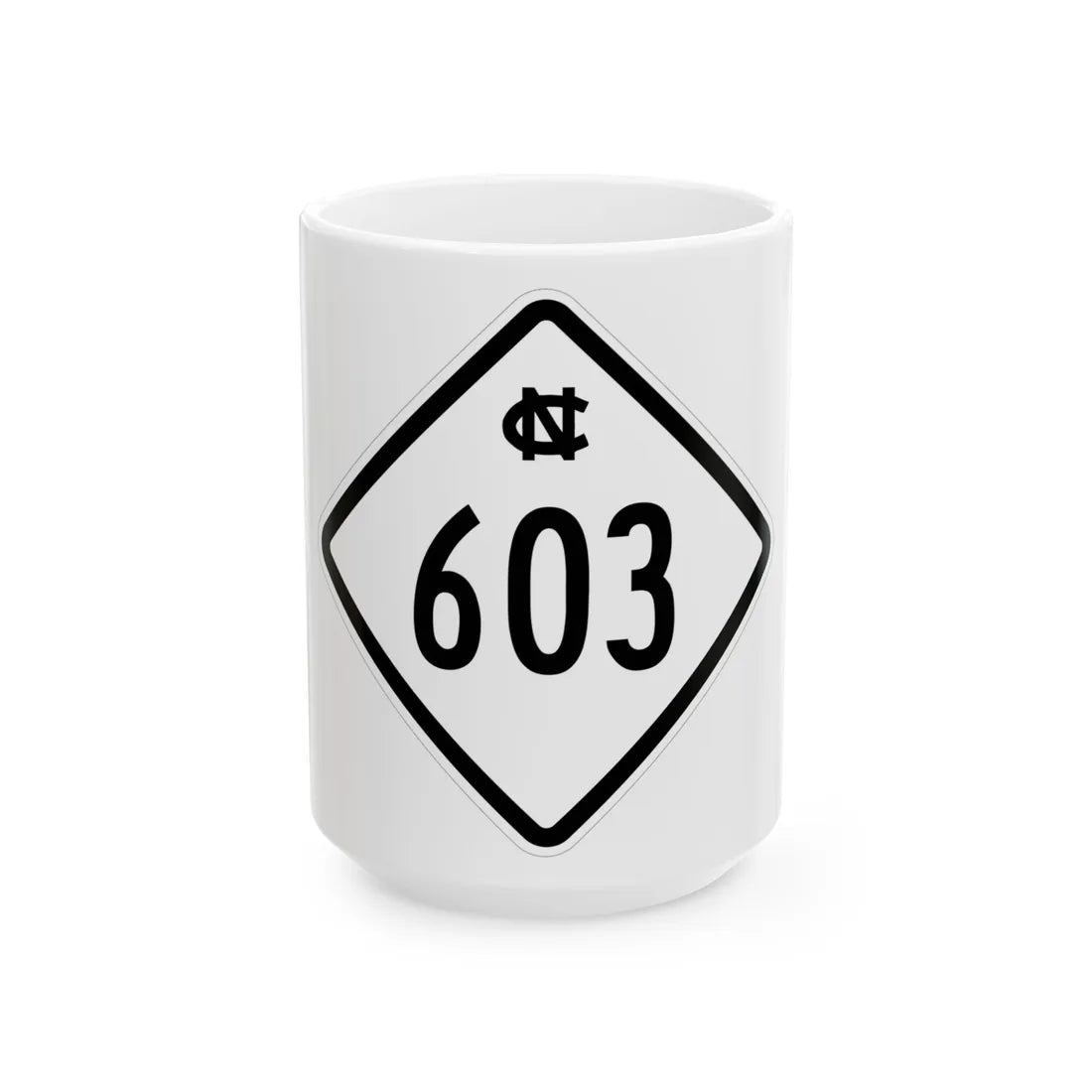 NC 603 1957 (North Carolina) (Road Sign) White Coffee Mug 15oz - Go Mug Yourself