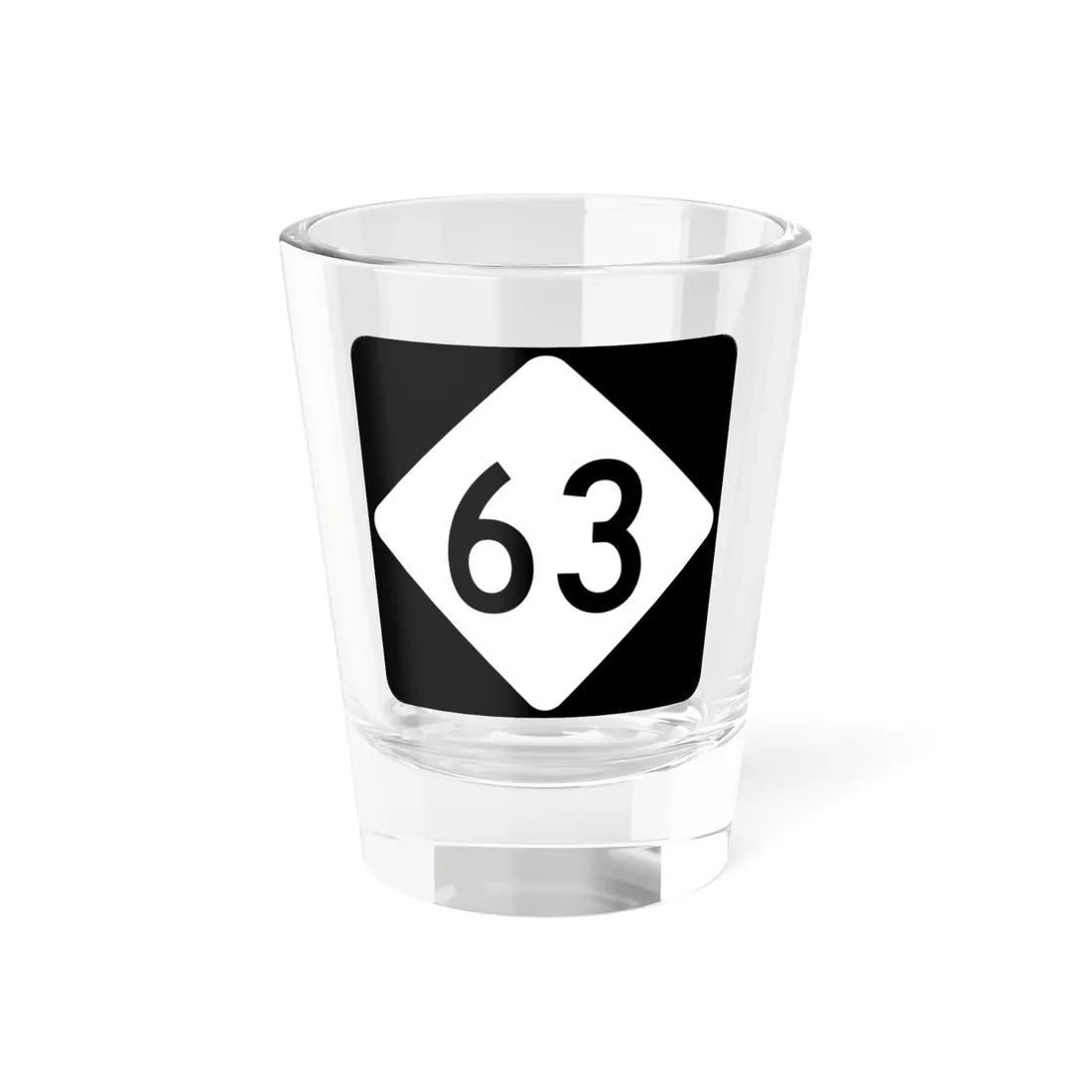 NC 63 (North Carolina) (Road Sign) Shot Glass 1.5oz 1.5oz - Go Mug Yourself