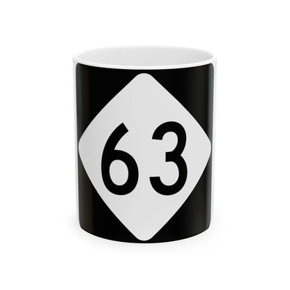 NC 63 (North Carolina) (Road Sign) White Coffee Mug 11oz - Go Mug Yourself