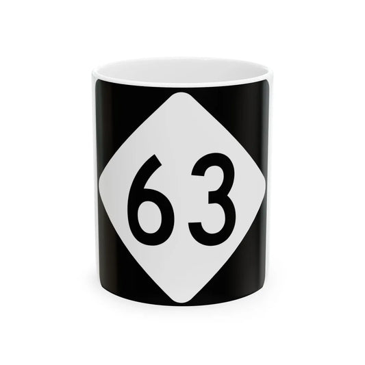 NC 63 (North Carolina) (Road Sign) White Coffee Mug 11oz - Go Mug Yourself