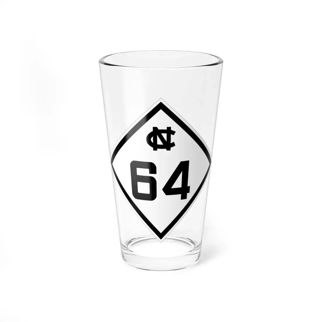 NC 64 1945 (North Carolina) (Road Sign) Pint Glass 16oz 16oz - Go Mug Yourself