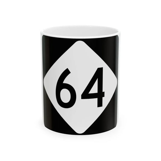NC 64 (North Carolina) (Road Sign) White Coffee Mug 11oz - Go Mug Yourself