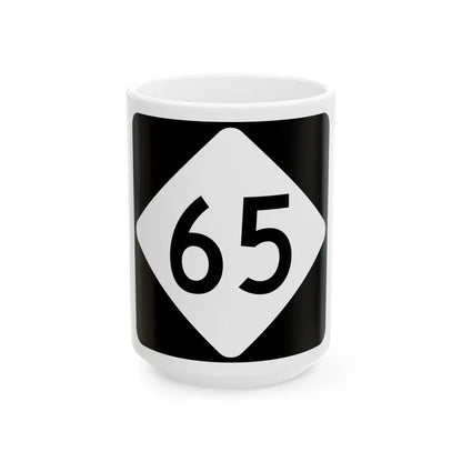 NC 65 (North Carolina) (Road Sign) White Coffee Mug 15oz - Go Mug Yourself