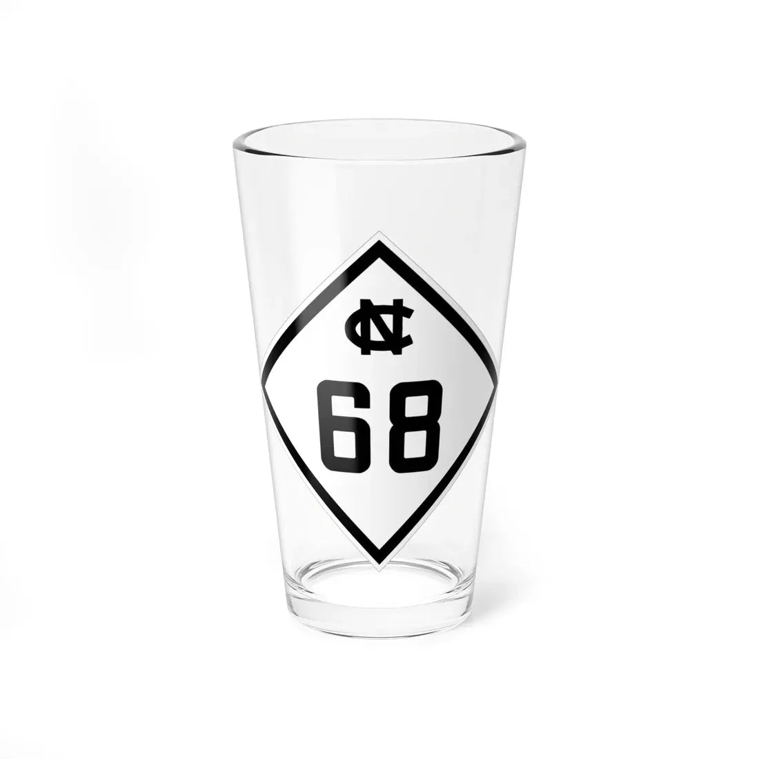 NC 68 1945 (North Carolina) (Road Sign) Pint Glass 16oz 16oz - Go Mug Yourself