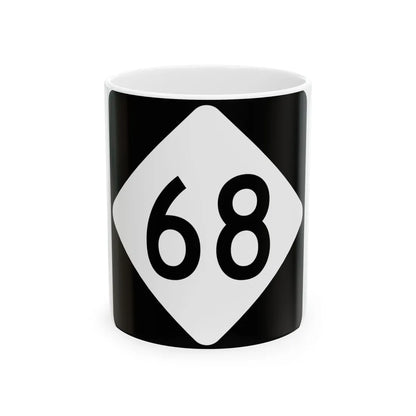 NC 68 (North Carolina) (Road Sign) White Coffee Mug 11oz - Go Mug Yourself