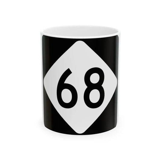 NC 68 (North Carolina) (Road Sign) White Coffee Mug 11oz - Go Mug Yourself